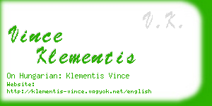 vince klementis business card